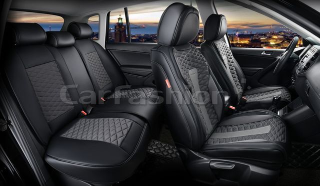 Чехлы универсальные каркасные CarFashion 5D Mercury Plus на сидения авто, цвет Серый/Черный/Серый/Черный. Артикул 27233