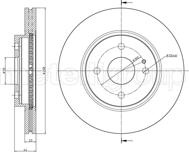 Тормозной диск Metelli. Артикул 23-0983