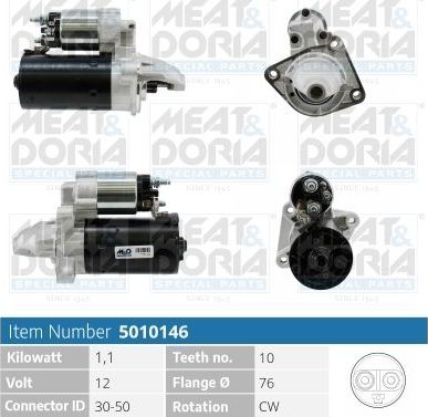 Стартер Meat & Doria для Volvo V50 I 2004-2012. Артикул 5010146