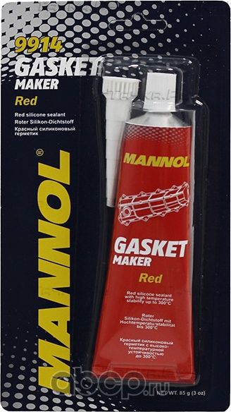 Герметик силиконовый высокотемпературный красный 85мл (Mannol). Артикул 9914