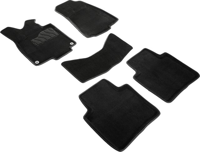 Коврики 3D Seintex ворсовые для салона Hongqi H9 2020-2026 Черные. Артикул 99166