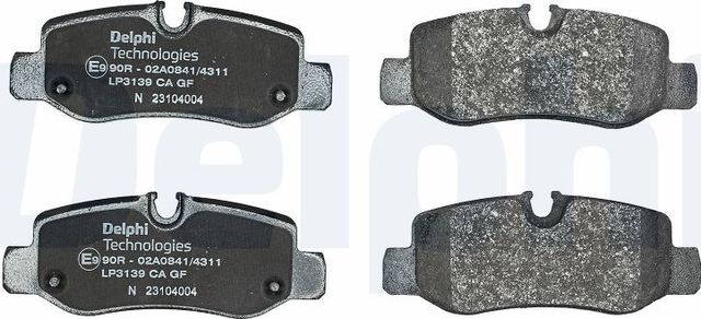 Тормозные колодки Delphi (Low-Metallic) задние для Mercedes-Benz V-Класс II 2014-2026. Артикул LP3139