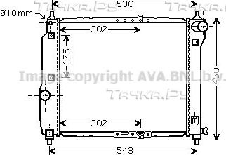 Радиатор охлаждения двигателя AVA для Daewoo Kalos 2002-2007. Артикул DWA2066