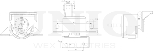 Опора двигателя (Unio). Артикул RMP-15011