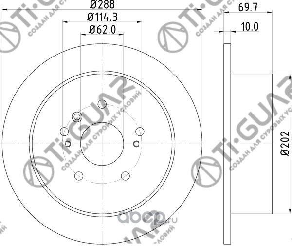 Диск тормозной (TI-Guar). Артикул TG424310E010