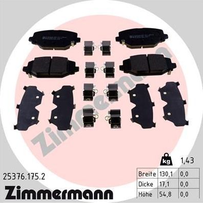 Тормозные колодки Zimmermann. Артикул 25376.175.2