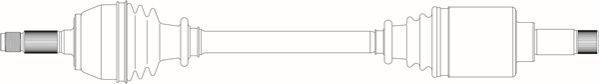Полуось (привод в сборе, приводной вал) General Ricambi передняя левая для Citroen AX 1991-1997. Артикул CI3075