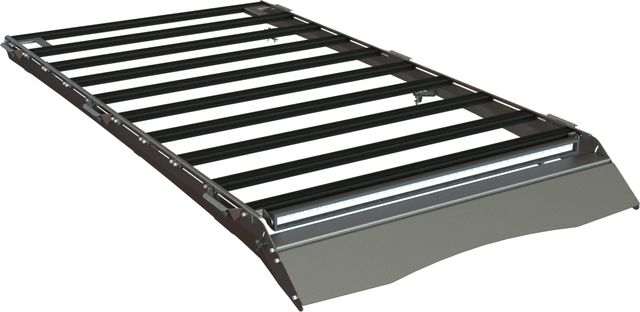 Экспедиционный багажник STC для Toyota Fortuner II 2015-2026 шторка, дальний и рабочий свет. Артикул STC-TFO/15-TR1-L1L3