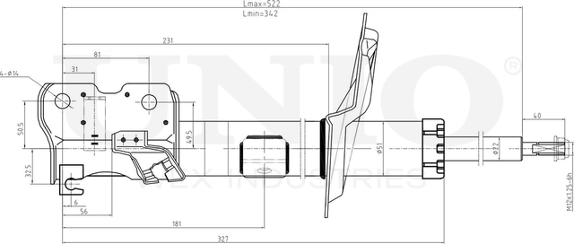 Амортизатор подвески (Unio). Артикул SAB-10199