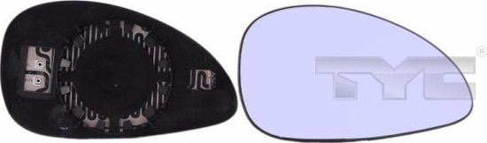 Зеркальное стекло бокового зеркала TYC правое для Citroen C4 I 2004-2009. Артикул 305-0119-1