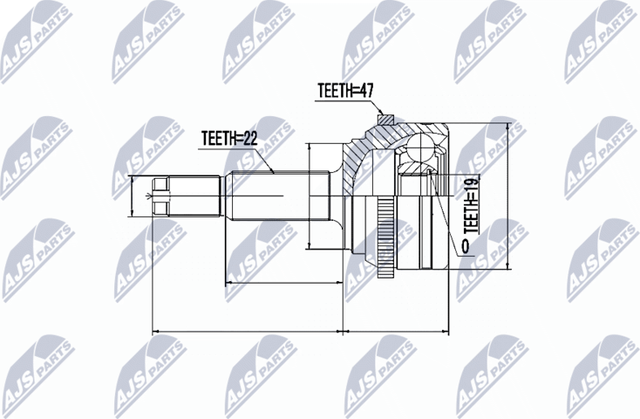 Шрус внутренний (граната) NTY. Артикул NPZ-DW-018