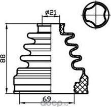 ПЫЛЬНИК ПРИВОДА 69X88X21 (Trustauto). Артикул TACB1034