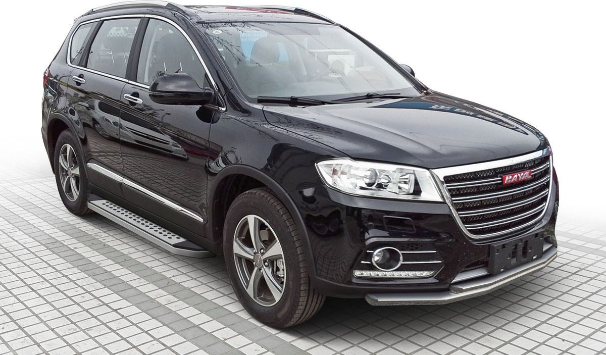 Пороги алюминиевые Rival Bmw-Style овал для Haval H6 2014-2020. Артикул B173AL.9402.1