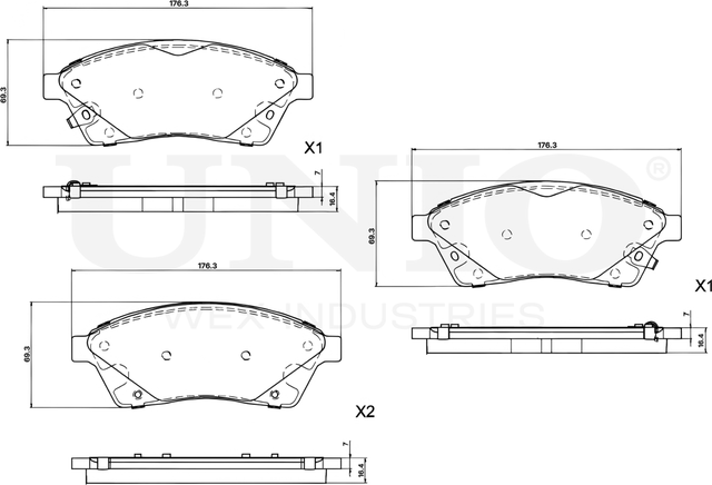 Колодки тормозные дисковые, комплект (Unio). Артикул BRP-20340