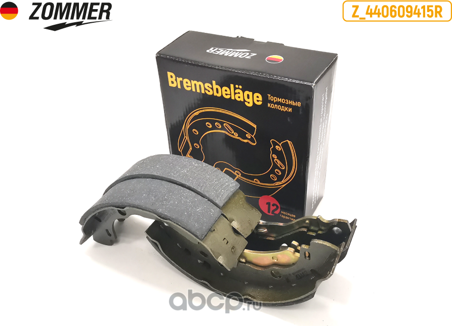 КОЛОДКА ТОРМ ЗАДН LADA XRAY, RENAULT LOGAN, SANDERO (К-Т 4ШТ) (Z440609 (Zommer). Артикул Z440609415R
