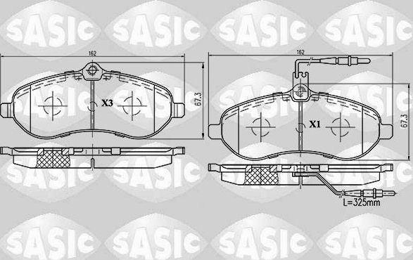Тормозные колодки Sasic. Артикул 6210017