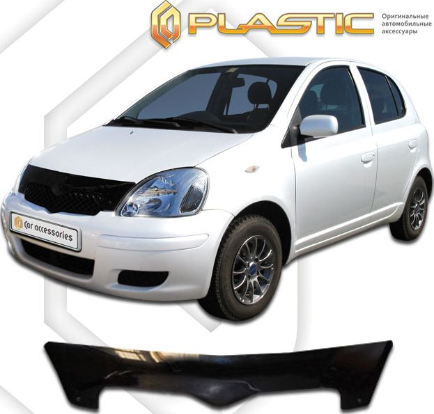 Дефлекторы СА Пластик для капота (Classic полупрозрачный) Toyota Vitz P10 1999-2003. Артикул 2010010100612