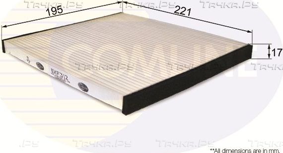 Салонный фильтр Comline для Toyota Corolla Verso I 2001-2004. Артикул EKF312