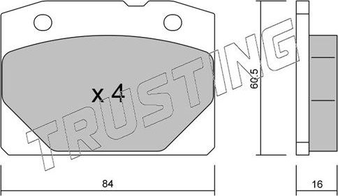 Тормозные колодки Trusting. Артикул 008.0