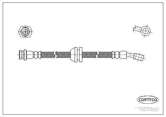 Тормозной шланг Corteco передний для Chevrolet Matiz II 2005-2011. Артикул 19031682
