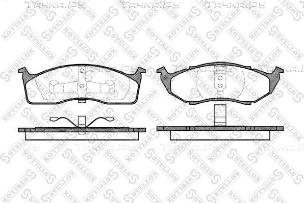 Тормозные колодки Stellox передние для Dodge Neon II 1999-2005. Артикул 458 020B-SX