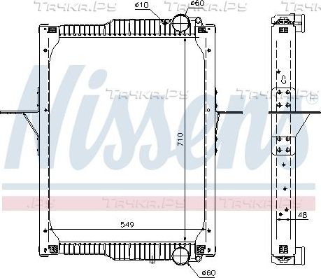 Радиатор охлаждения двигателя Nissens для Renault Midlum 2006-2013. Артикул 65475