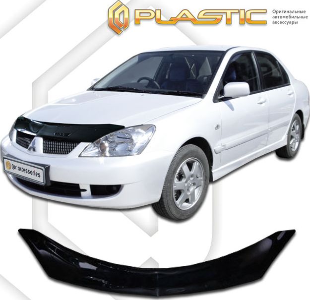 Дефлектор СА Пластик для капота (Classic черный) Mitsubishi Lancer 2006. Артикул 2010010100988