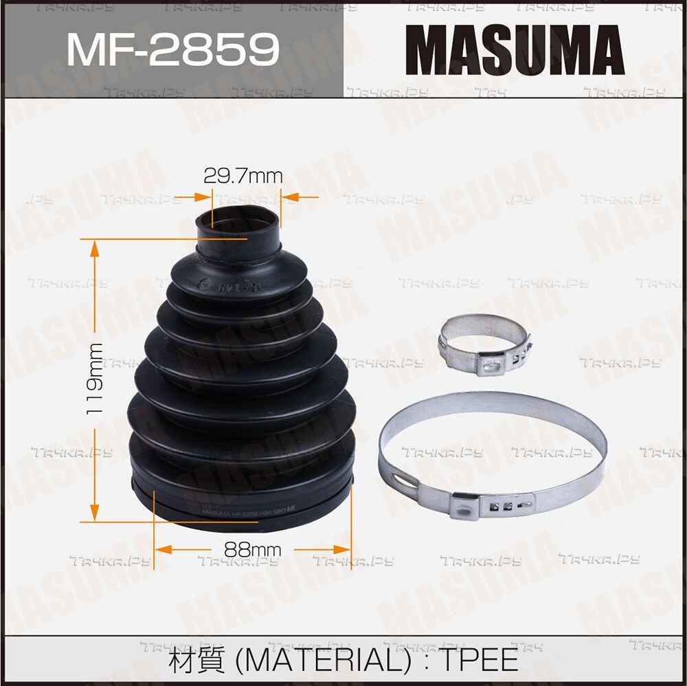 Пыльник ШРУСа наружный Masuma передний для Mazda CX-9 I 2007-2016. Артикул MF-2859