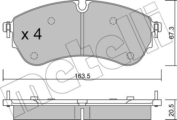 Тормозные колодки Metelli. Артикул 22-1173-0