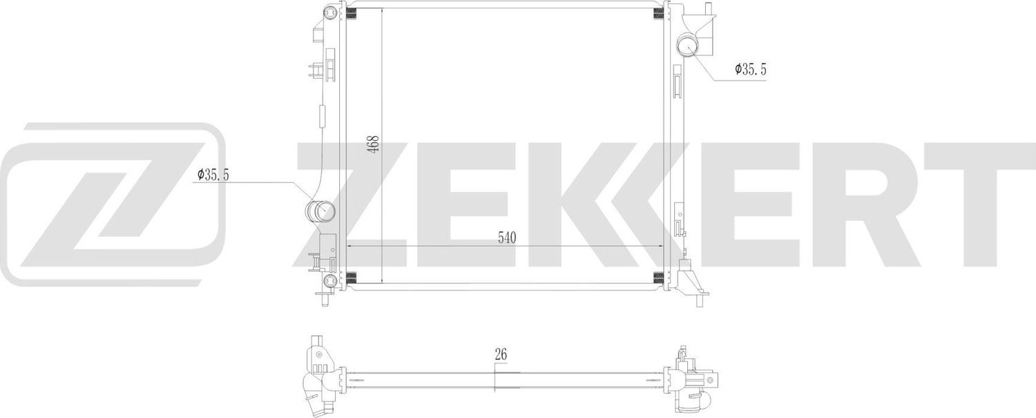 Радиатор охлаждения двигателя Zekkert (алюминий). Артикул MK-1633