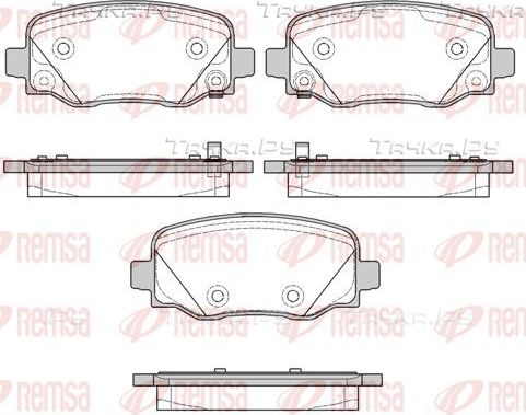 Тормозные колодки Remsa задние для Fiat 500X I 2014-2026. Артикул 1578.02