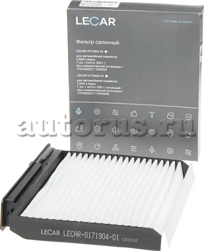 Фильтр салонный LADA Largus/Nissan K12, E11, G15, D10 (Lecar). Артикул LECAR017190401