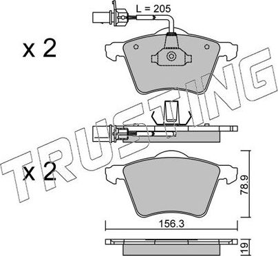 Тормозные колодки Trusting. Артикул 566.1