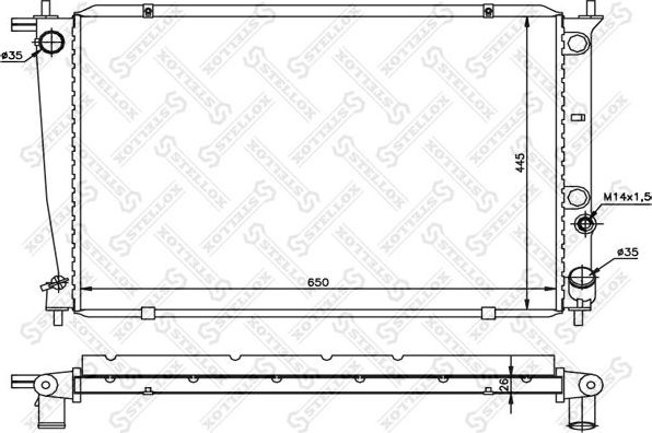 Радиатор охлаждения двигателя Stellox. Артикул 10-25184-SX