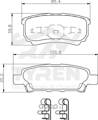 Колодки тормозные дисковые | зад | (Tyren). Артикул TYR1214501