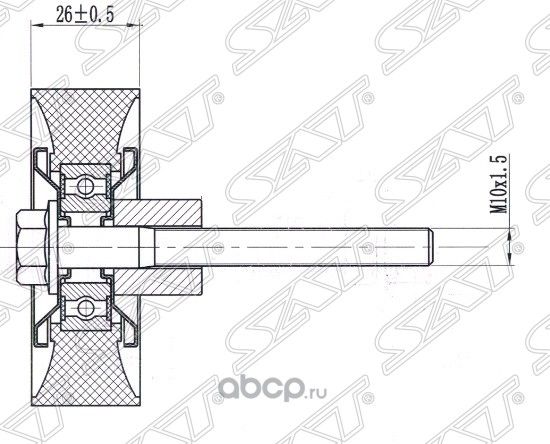 Обводной ролик приводного ремня AUDISEATSKODAVW (SAT). Артикул ST1J0145276B