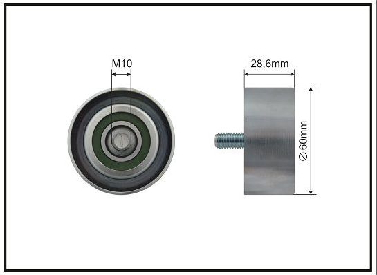 Направляющий (ведущий) ролик приводного поликлинового ремня Caffaro (Металл) для Kia Stonic 2018-2026. Артикул 500685