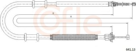 Трос ручника (тросик ручного тормоза) Cofle задний левый для Fiat Doblo I 2001-2015. Артикул 641.13