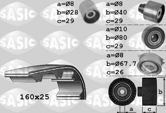 Ремень ГРМ с роликами (комплект) Sasic. Артикул 1756068