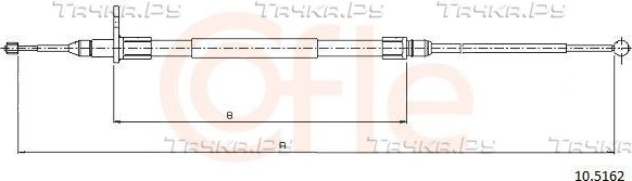 Трос ручника (тросик ручного тормоза) Cofle. Артикул 10.5162