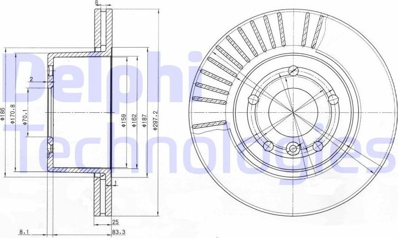 Тормозной диск Delphi. Артикул BG3737C