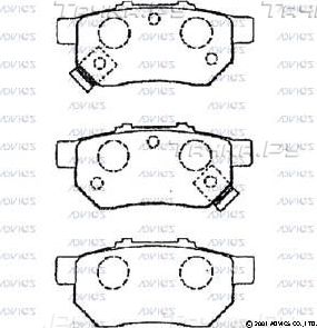 Тормозные колодки Advics передние/задние для Honda Jazz I 2002-2008. Артикул SN427P