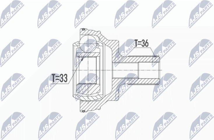 Шрус внутренний (граната) NTY. Артикул NPZ-VW-047