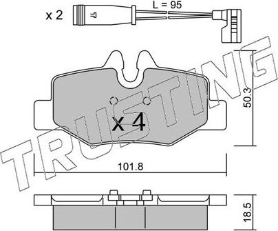 Тормозные колодки Trusting. Артикул 592.0W