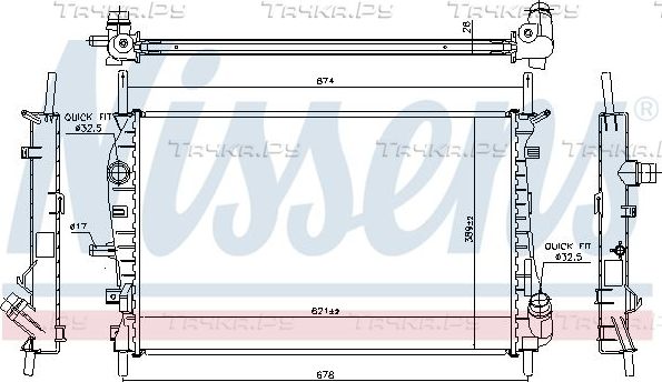 Радиатор охлаждения двигателя Nissens. Артикул 62023A