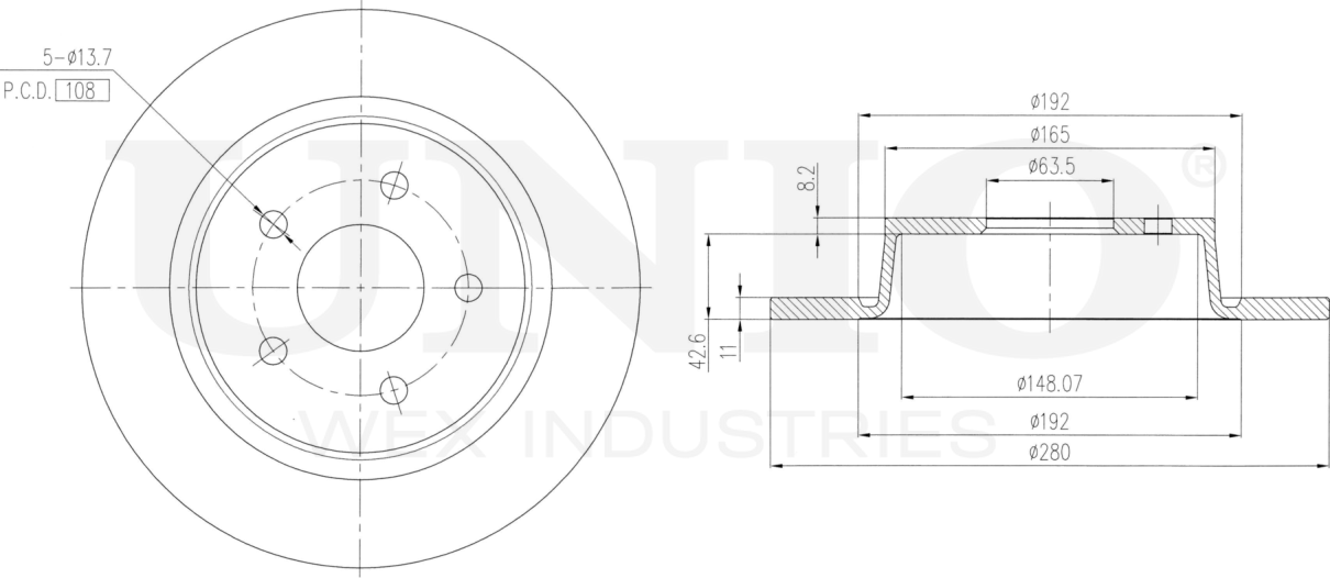 Диск тормозной (Unio). Артикул BRD-20169