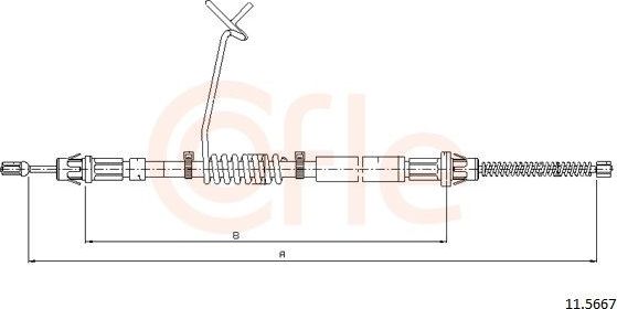 Трос ручника (тросик ручного тормоза) Cofle задний левый для Ford Transit VII 2006-2014. Артикул 11.5667
