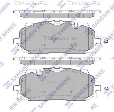 Тормозные колодки Sangsin Hi-Q передние для Audi A8 IV (D5) 2017-2026. Артикул SP4128