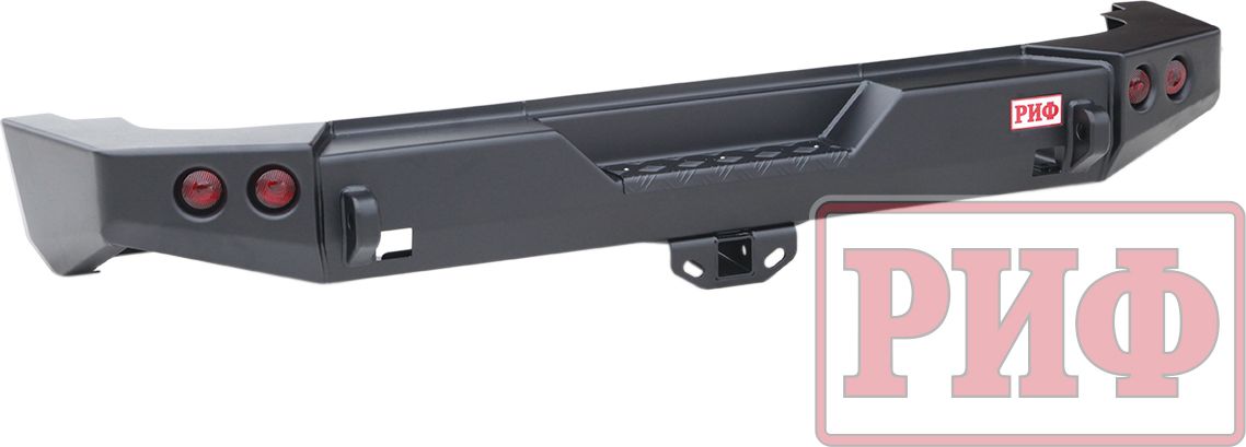 Бампер силовой РИФ задний с квадратом под фаркоп и фонарями, стандарт для Jeep Wrangler JК 2006-2026. Артикул RIFWJK-21150