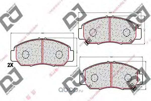 Колодки тормозные дисковые (DJ Parts). Артикул BP1761
